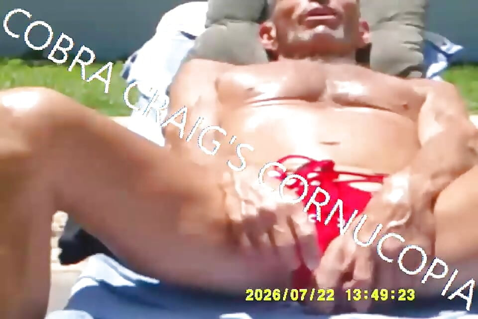 7-22-2026 COCK SHOT TANNING WITH TUNES ROD STEWARTS IN FACES 1.mp4