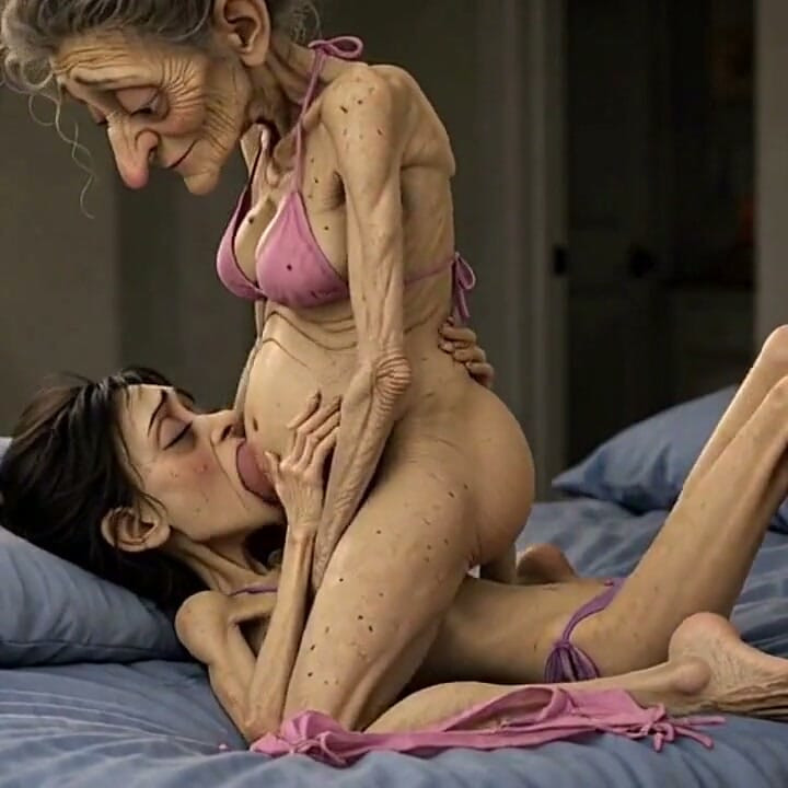 Old Woman Rubs Her Pussy on a Young Woman