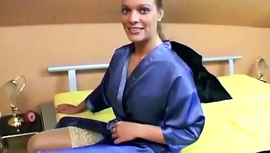 Blonde with Big Tits Rides Cock and Toys Deep