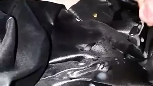 Cum on leather leggingd