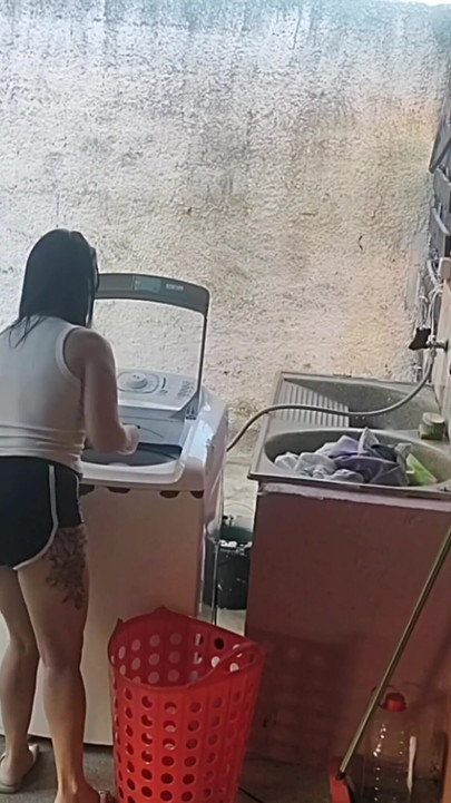 Key moment from "wife left and the maid couldn't resist my erect dick"