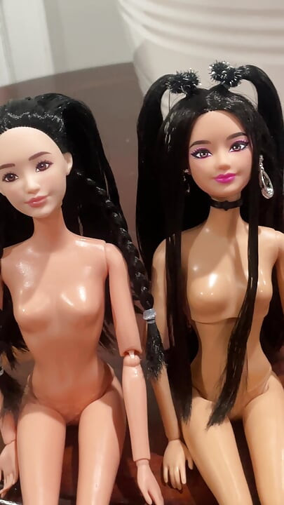 Asian barbie dolls cummed on