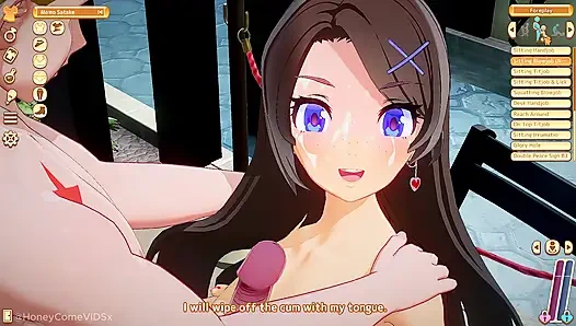 Honeycome - momo hikayesi bölüm 1 - özel karakter - ilk buluşma ve oral - sansürsüz