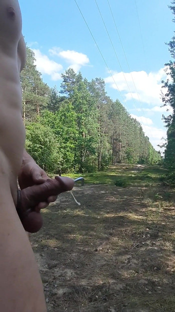 Thrilling moment from "Open space makes me cum"