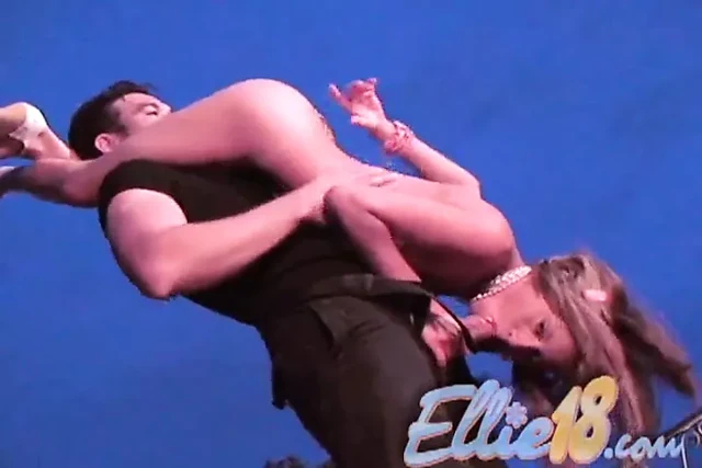 Ellie 18 in Hardcore Fucking with Older Man Outside