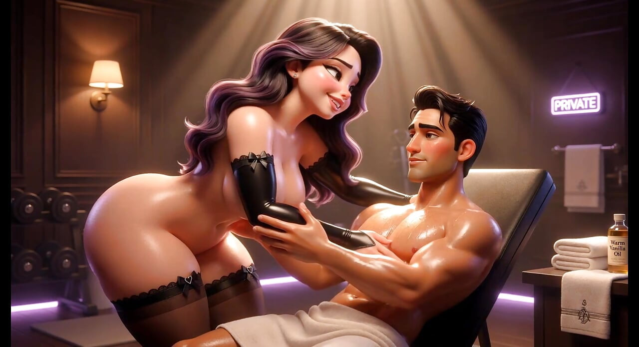 Curvy Personal Trainer Obedient Late Night Session (AI generated)
