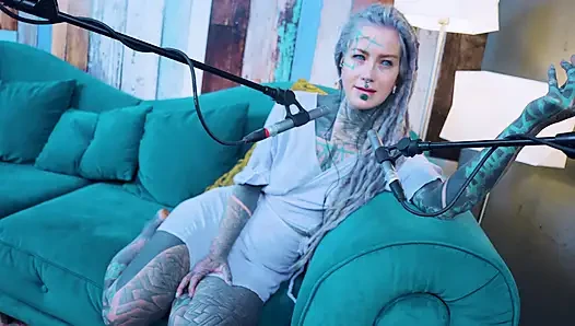I talk about K - Kindness - ASMR podcast SFW talking goth skinny girl dreadlocks tattoo model inked girl