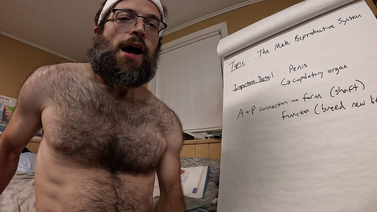 Anatomy lesson video turns into an accidental demonstration of male orgasm