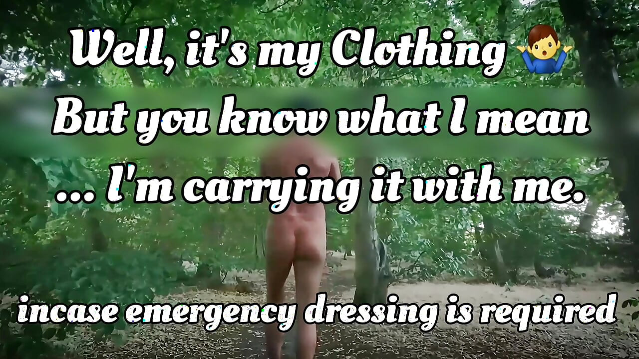 Daring naked Walkabout in Countryside