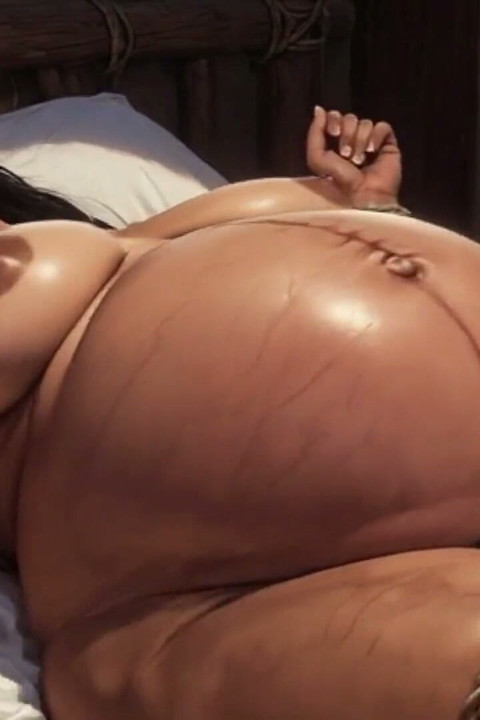 9 Months Pregnant Bound on Bed - Big Belly & Extremely Aroused