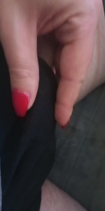 Stroking My Sissy Cock Thru Shorts