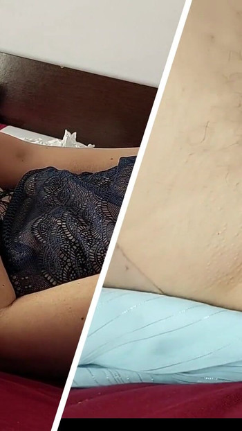 Key moment from "Horny mom undresses and masturbates with moans. Naughty sexy milf tries on naked clothes."
