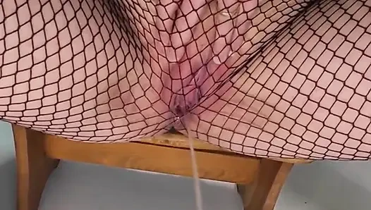 Pee in Full Length I Think My Pussy Looks Cute Behind the Fishnet