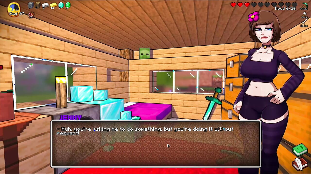 محاكاة ساخرة ل HornyCraft Minecraft - ستيف يحصل على وظيفة يد قذرة من جيني للحصول على ماسة