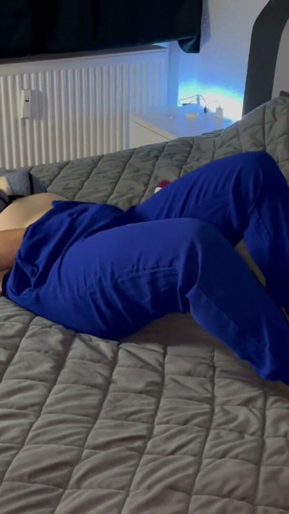 Masturbating on the bed in a bra. Multiple orgasms trembling twitching moaning vibrator satisfyer foreplay before incredible sex with Clyde | Clip 1