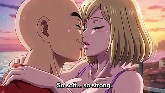 Android 18 и Krillin пляжный дом, страсть - романтическое 3D аниме