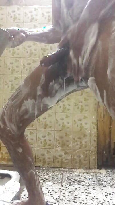 Masturbation at bathroom and enjoying handjob
