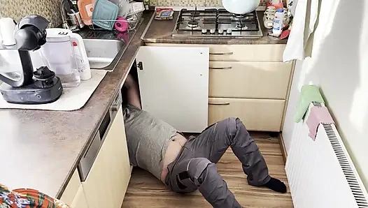 The Plumber Also Performs Maintenance on the Hot Blonde Wife While Her Husband Is at Work