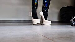 white high heels 7 inch
