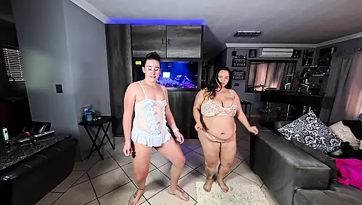 BBW and chubby dancing in lingerie and twerking compilation
