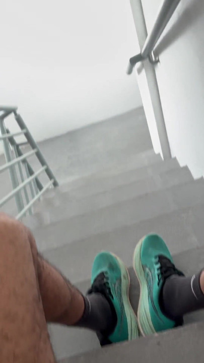 I masturbated on the fire escape and came on my leg | Clip 1
