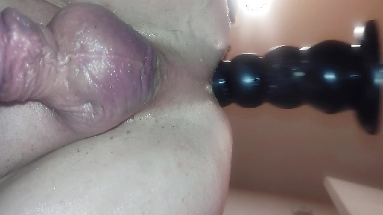 Redheaded white boy fucked by huge dildo machine