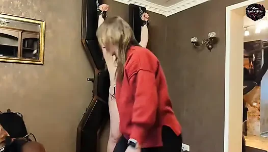Domlady Mia - Punishment of Terror for the Slave - Whipped on the Cross and the Penalty Buck - Part 1