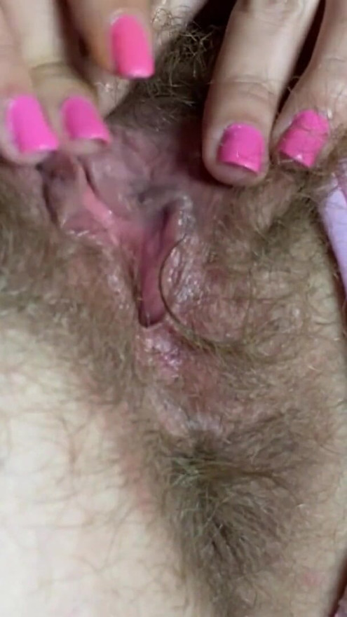 Closeup hairy pussy clit rubbing big orgasm hairy asshole | Clip 1