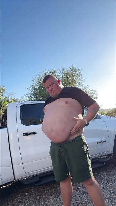 Chubby Guy Almost Caught Playing with His Soft Cock