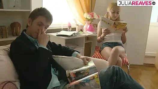 Hot teen gets an anal drill after sucking a massive cock