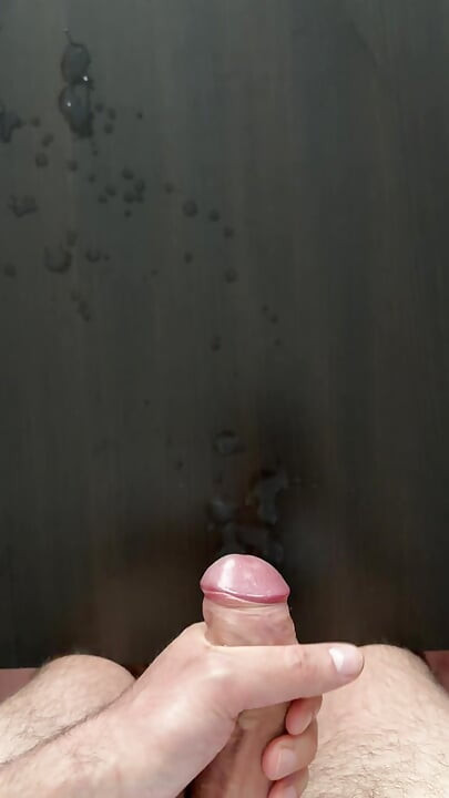 Huge cum spray on a table