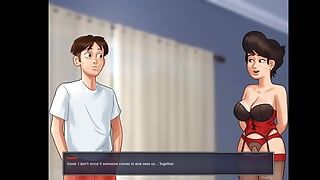 Summertime saga - 与海伦的性爱场景 - 女朋友的继母需要做爱 - 动画色情游戏