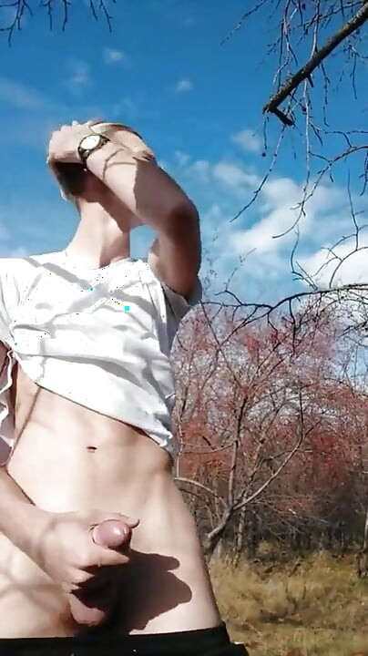 Guy caught jerking off in the park