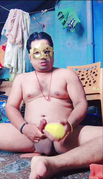 A man with huge bolls filled with thick milk jerking and having fun