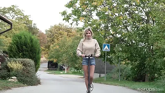 Blonde MILF with Big Tits Rides a Big Dick & a Scooter