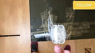 Shaking Legs Orgasm - Moaning while Cumming in Fleshlight