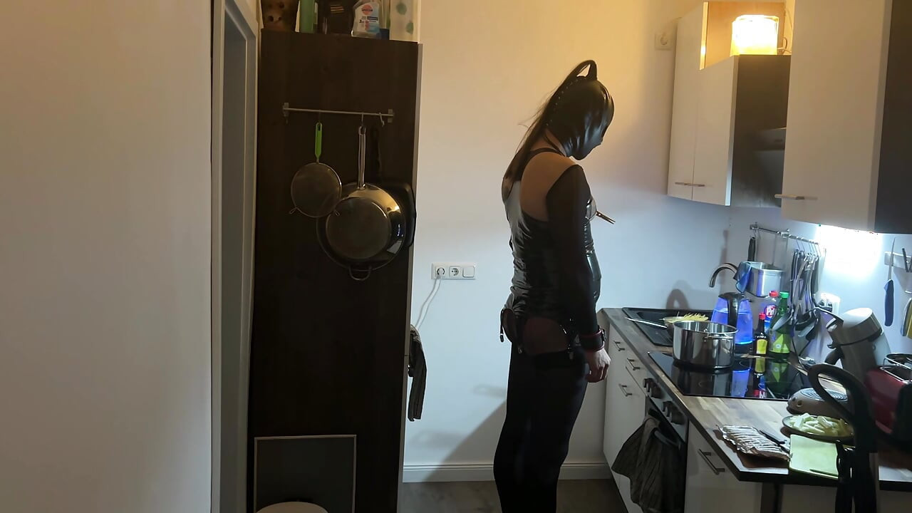 Fetish Lofts Cooking Session with TV Slave Part 2-4.