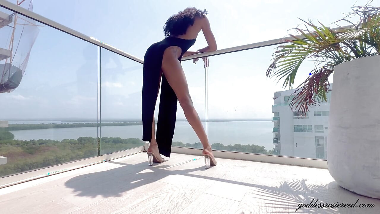 My Legs Over Pussy- Ebony Femdom Goddess Rosie Reed Pussy Denial with Her Long Legs