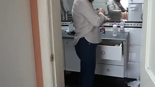 My sister-in-law loves showing off while she asks me to show her my cock and jerk off