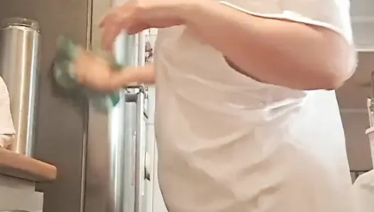 My Husband Was Recording Me Without Panties in the Kitchen