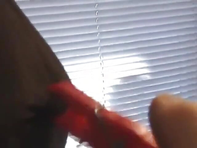 Blonde babe gets tits pegged while blind folded