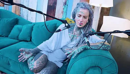 I talk about O - Overcome - ASMR podcast SFW talking goth skinny girl dreadlocks tattoo model inked girl