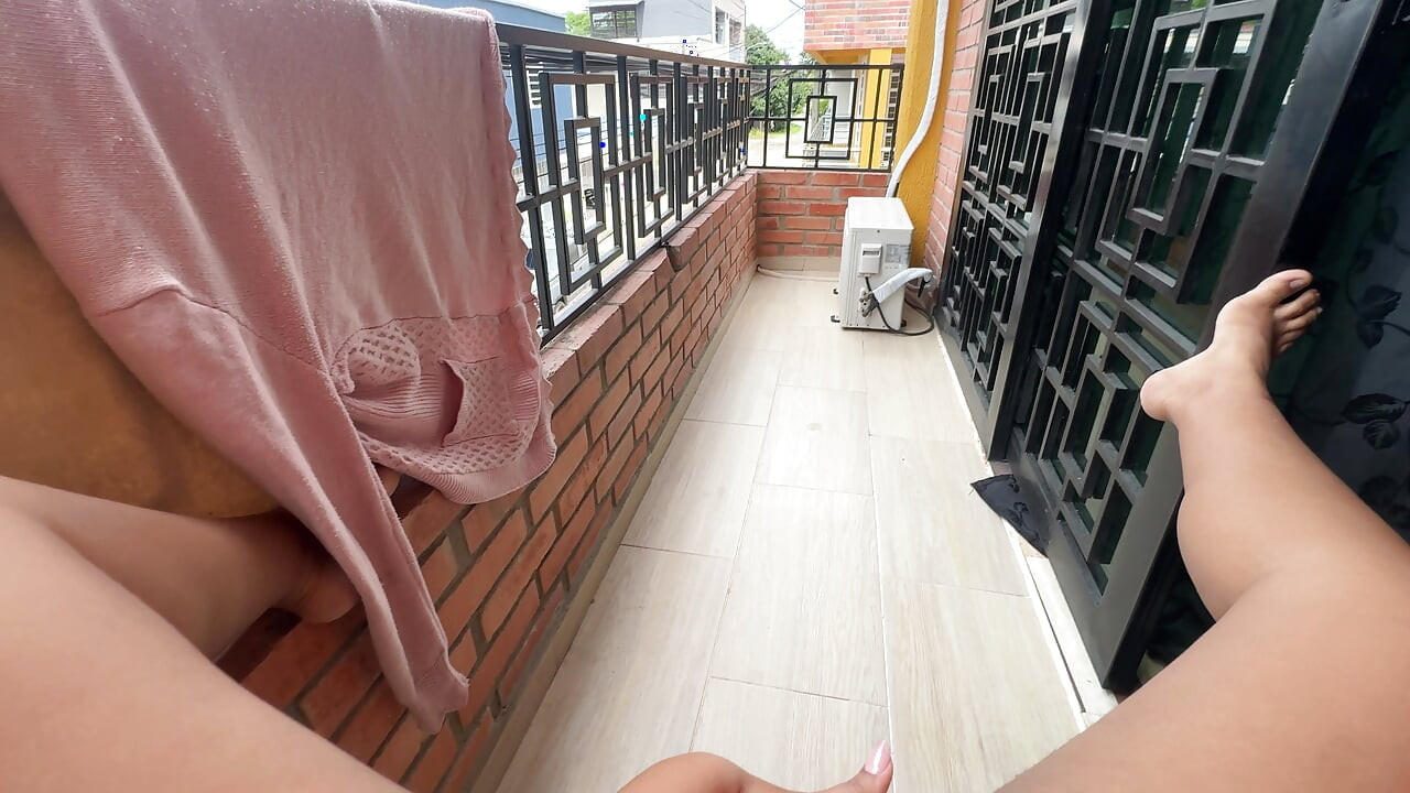 Last night I was walking around the balcony in my underwear and I saw my neighbor looking over here so I decided to masturbate this morning to see if I would go out and