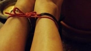 Macarena's feet. Want to cum on my tied feet?