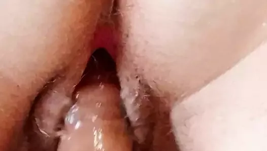 mother-in-law fucks herself in a hairy pussy with a big toy to orgasm