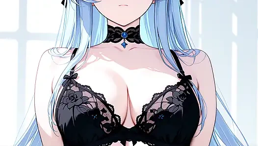 Esdeath пришла купить новое сексуальное нижнее белье и повеселиться с розовым дилдо. Esdeath хентай косплей