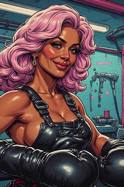 Beautiful Fit Pink-haired Babes Art