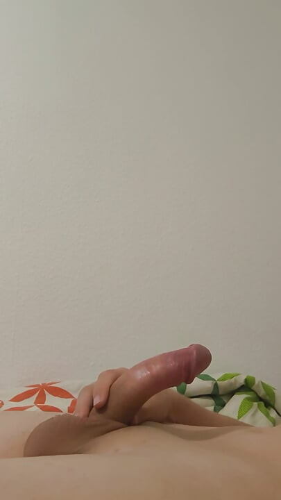 Cute femboy tries to cum without touching his cock, but his lust wins.