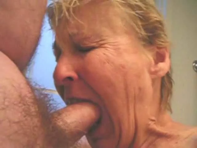 Granny sucking dick.