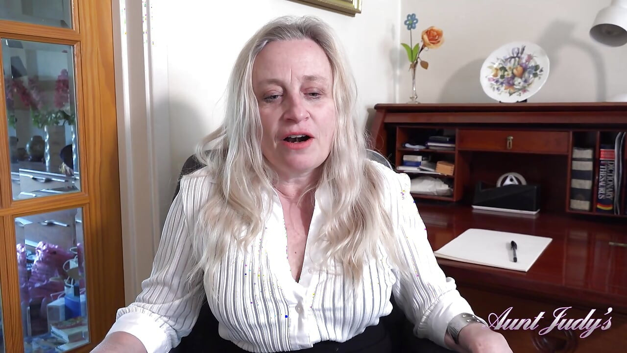 Auntjudys - Your Horny Mature Boss Andrea Ann Sucks Your Cock at the Office